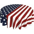 thumbnail image 1 of 4th of July Tablecloth 70 Inch Round Patriotic Table Cloth Red Stripes American Flag Tablecloth Independence Day Memorial Day Table Cover for Kitchen Party Dining Picnic Indoor Outdoor Decor, 1 of 6