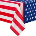 thumbnail image 1 of 4th of July Tablecloth Independence Day Patriotic Table cloth Rectangle - Waterproof Spill-proof Stain Resistant American Flag Patterned Decoration for Holiday Indoor and Outdoor, 60 x 102 Inch, 1 of 5