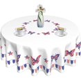 thumbnail image 1 of 4th of July Tablecloth Patriotic Round Tablecloth 60 Inch Washable Star Butterfly Table Cloth Waterproof Fabric Table Cover for Holiday Outdoor Party Kitchen Dining Table Decor, 1 of 6