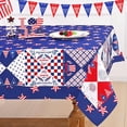 thumbnail image 1 of 4th of July Tablecloth Rectangle 60x84 Inch, Memorial Patriotic Tablecloths Waterproof Spillproof, America Flag Patchwork Table Cloth, Independence Day Table Cover for Dinner Party Picnic Decor, 1 of 6
