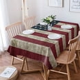 thumbnail image 1 of 4th of July Tablecloth Rectangle/Oval Patriotic Table Cloth Independence Day Retro National American Flag Waterproof Tablecloths Patio Stainproof Polyester Table Cover Protector Decoration 60x84in, 1 of 6