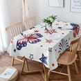 thumbnail image 1 of 4th of July Tablecloth Rectangle Table Cloth 52x70 , Waterproof Tablecloth Outdoor Table Cloth, Butterfly Star Blue Red Fireworks Independence Day Washable Table Cover for Kitchen Dining Party, 1 of 8