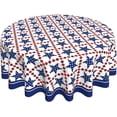 thumbnail image 1 of 4th of July Tablecloth Red White and Blue Star Plaid Round Tablecloth 60 Inch Washable Patriotic Tablecloth for Independence Day Parties Picnic Dining Room Table Decor, 1 of 6