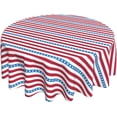 thumbnail image 1 of 4th of July Tablecloth Red White and Blue Tablecloth Stripe Round Tablecloth 60 Inch Washable Reusable Patriotic Tablecloth for Parties Dinner Picnic Dining Kitchen Decor, 1 of 5