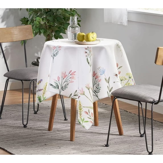 4th of July Tablecloth Round 60 Inch Patriotic Table Cloth Washable Spillproof Wrinkle Free Independence Day Fourth of July Star Fabric Table Cover for Indoor Outdoor Kitchen Dinning Round Tables