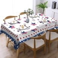 thumbnail image 1 of 4th of July Tablecloth Round 60 X 84 Inch Patriotic American Flag Firework Tablecloth Washable Table Cover Reusable Memorial Day Tablecloth for Home Party Picnic, 1 of 6