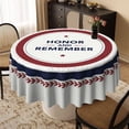 thumbnail image 1 of 4th of July Tablecloth Round, Blue Red White Patriotic Stars Striped Table Cloth, Stain Resistance Independence Day Table Covers for Kitchen Dining, Small Tablecloth for Party Picnic (1PC, B), 1 of 7