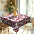 thumbnail image 1 of 4th of July Tablecloth Square Thanksgiving Table Cloth Washable Table Cover Patriotic Stars Tablecloth American Flag Table Cover Stainproof for Party Kitchen Decoration 52x52 Inch, 1 of 6