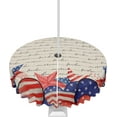 thumbnail image 1 of 4th of July Tablecloth with Umbrella Hole and Zipper America Flag Heart Round Outdoor Tablecloths 60 Inch Outside Table Cloths Freedom Patio Table Cloth Cover for Independence Day Picnic Garden Decor, 1 of 6