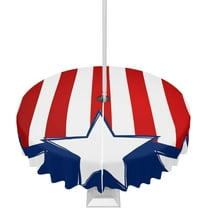 4th of July Tablecloth with Umbrella Hole and Zipper Patriotic Stars Round Outdoor Tablecloths 60 Inch Table Cloths American Flag Red White and Blue Stripes Table Cloth Cover for Independence Day