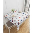 thumbnail image 1 of 4th of July Tablecloth Waterproof for Round/Rectangle/Oval/Square Tablecloth 54x54 in - Table Cloth Cover for Fall Baby Shower Christmas Wedding Party,Freedom Stars Blue Red Memorial Patriotic Flag, 1 of 6