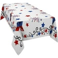 thumbnail image 1 of 4th of July Tablecloth Waterproof for Round/Rectangle/Oval/Square Tablecloth 60x120 in - Table Cloth Cover for Fall Baby Shower Christmas Wedding Party,Freedom Stars Blue Red Memorial Patriotic Flag, 1 of 6