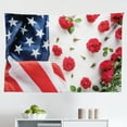 thumbnail image 1 of 4th of July Tapestry, Independence Day Celebration Text Image Designed on Vintage Background, Fabric Wall Hanging Decor for Bedroom Living Room Dorm, 2 Sizes, White Multicolor, by Ambesonne, 1 of 1