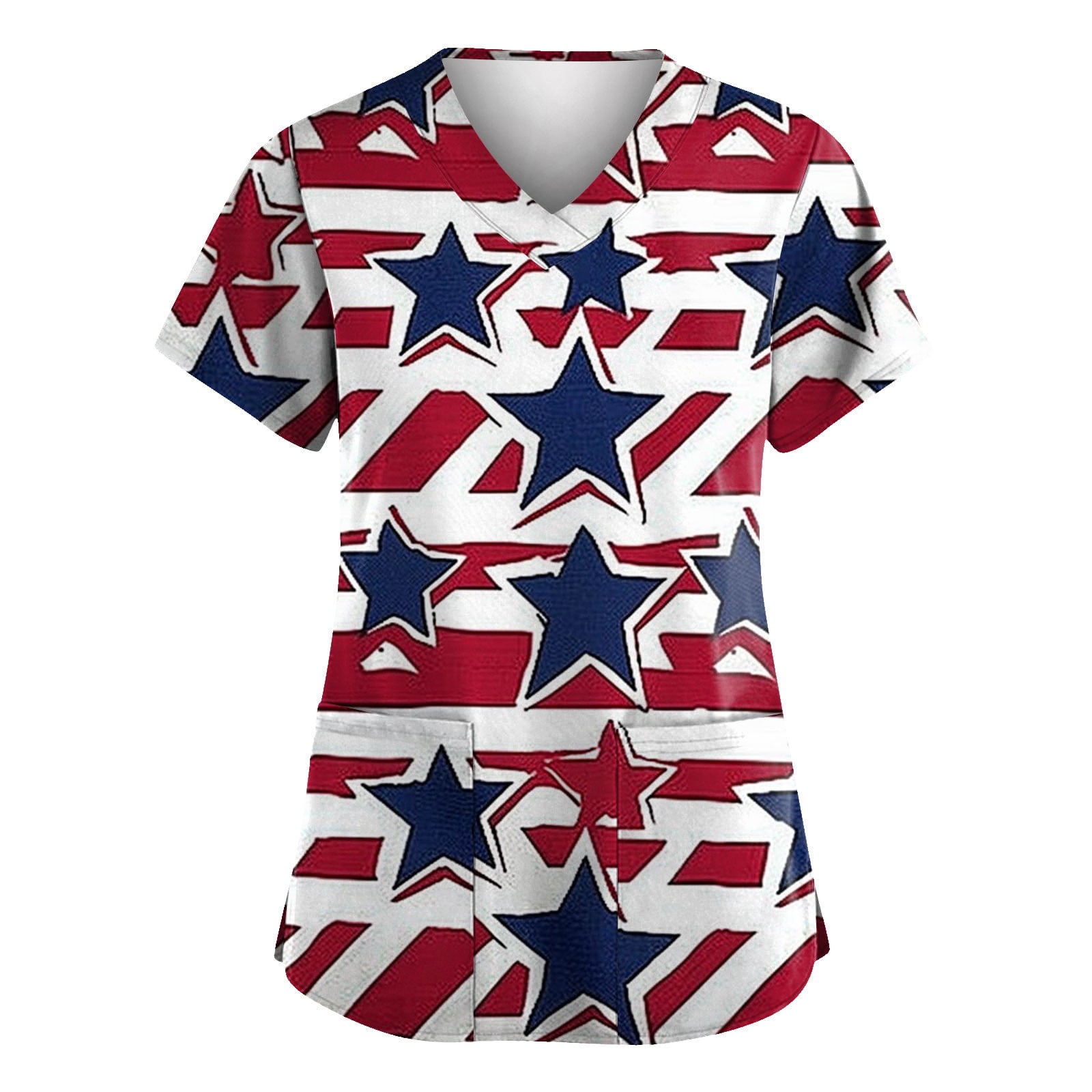 4th of July Tee Shirts for Women Short Sleeve Patriotic Independence