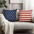 thumbnail image 1 of 4th of July Throw Pillow Cover 18x18 Inch Set of 2 Patriotic Red White Stripes Blue Stars Decorative Outdoor Pillow Cover Memorial Independence Day Pillow Cases Farmhouse for Home Sofa Bed, 1 of 6