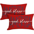 thumbnail image 1 of 4th of July Throw Pillow Covers 12*20 Good Bless Red Patriotic Outdoor Pillows Covers Set of 2 Fourth of July Decorative Pillows Independence Memorial Day Soft Cushion Case for Bed Sofa Couch, 1 of 1