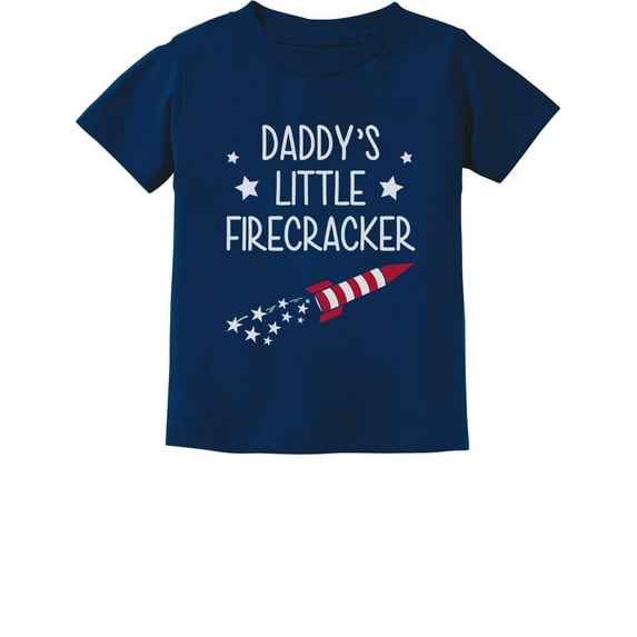 4th of July Toddler Shirt - Tstars Daddy's Little Firecracker Tee - Patriotic USA Theme Outfit - Funny Independence Day Kids Apparel - Ideal American Holiday Gift for Patriotic Children