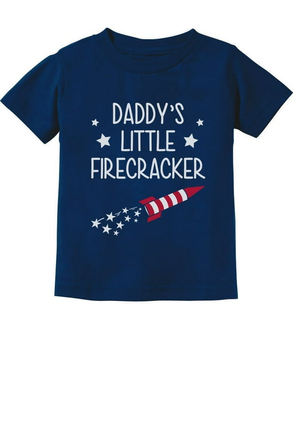 4th of July Toddler Shirt - Tstars Daddy's Little Firecracker Tee - Patriotic USA Theme Outfit - Funny Independence Day Kids Apparel - Ideal American Holiday Gift for Patriotic Children