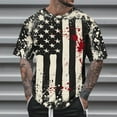 thumbnail image 1 of 4th of July Tshirt Mens Patriotic T-Shirt Men Independence Day T-Shirt Mens American Flag Shirt Summer Fashion Casual Men's Round Neck Printed T-Shirt Top, 1 of 5