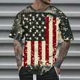 thumbnail image 1 of 4th of July Tshirt Mens Patriotic T-Shirt Men Independence Day T-Shirt Mens American Flag Shirt Summer Fashion Casual Men's Round Neck Printed T-Shirt Top, 1 of 5