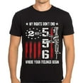thumbnail image 1 of 4th of July USA T-Shirt My Rights Don't End 2nd Where Your Feelings Begin Patriotic American Independence Day Men Gift Tops Graphics Casual Crew Neck Shirts Tee Black X-Large, 1 of 3