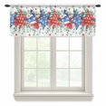 thumbnail image 1 of 4th of July Valance Curtains for Kitchen/Living Room/Bathroom/Bedroom Window, Rod Pocket Small Topper Half Short Window Curtains Voile Sheer Scarf, Blue Red Stars Independence Day Watercolor 42"x12", 1 of 8