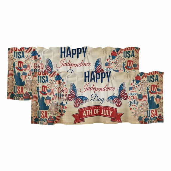 4th of July Valances for Windows, Decorative Rod Pocket Window Valance ...