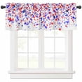 thumbnail image 1 of 4th of July Valances for Windows Farmhouse Kitchen Curtains Valances Rod Pocket Valance Curtains for Kitchen Windows Red Blue Star Independence Day Window Valances for Bathroom Bedroom 54"x18", 1 of 6
