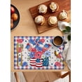 thumbnail image 1 of 4th of July Vase Floral Placemats Set of 4,Washable Woven Burlap Cloth Fabric Placemat for Square/Rectangle/Round/Oval Dining Table,Easy Clean Place Mats for Kids Patriotic Memorial Red Blue Plaid, 1 of 6