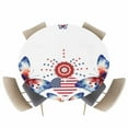 4th of July Watercolor Butterfly on White Fitted Tablecloth for 4554in