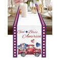 thumbnail image 1 of 4th of July Watercolor Truck Heart Flower Table Runner-36 Inch Long American Red Blue Flag Table Runners Linen Burlap Tablerunner for Kitchen Dining Room Holiday Party, 1 of 9