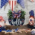 thumbnail image 1 of 4th of July Welcome Sign for Front Door Decoration,11.8 Inches Round Wood Wreaths Hanging Welcome Sign for Independence Day,Patriotic Wreath Hangers with Green Plants and Bow for Memorial Day, 1 of 6
