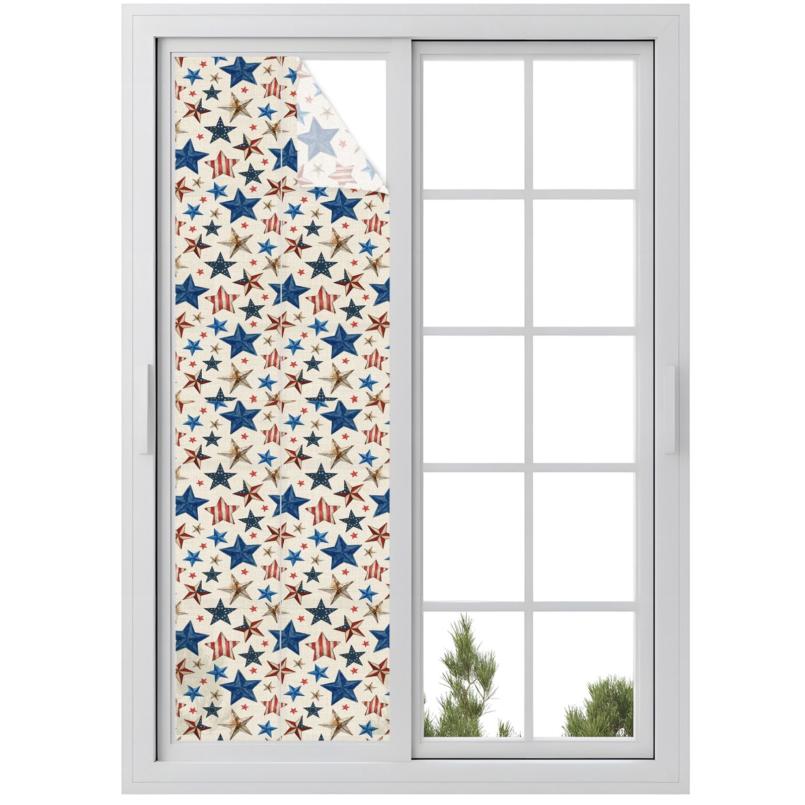 4th of July Window Privacy Film, Mottled Usa Flag Striped Stars ...