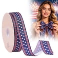 thumbnail image 1 of 4th of July Wired Edge Ribbons Patriotic Buffalo Check Plaid Ribbon 1.5 Inch Farmhouse Craft Ribbon for Independence Day DIY Gift Wrapping Bow Decor, 5.4 Yards, Style C, 1 of 9