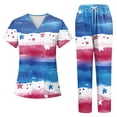 4th of July Women's 250th Anniversary USA Medical Scrub Set, V-Neck ...