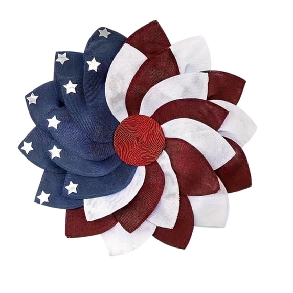 4th of July Wreath Decoration 17.7" Summer Wreaths Patriotic Burlap Red White Blue American Flag Wreath for Front Door Independence Day Outdoor indoor