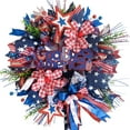 thumbnail image 1 of 20“ God Bless America 4th of July Patriotic Mesh Deco Wreath for Front Door, Memorial Day Red, White and Blue Ribbon Wreath for Indoor and Outdoor, Home Holiday Decor Summer Party Decor, 1 of 6
