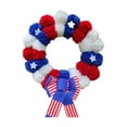 thumbnail image 1 of Qocolhg 4th of July Decorations - Patriotic Wreaths , Red White And Blue Americana Wreath Memorial Day Independence Day Wreath For Front Patriotic Wreath Decoratio, 1 of 6