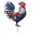 thumbnail image 1 of 4th of July Yard Decorations Outdoor - Patriotic Chicken Yard Signs with Stakes, 3D Independence Day Garden Decor for Patio, Lawn & Home, Cute Rooster Themed Party Supplies, 1 of 4