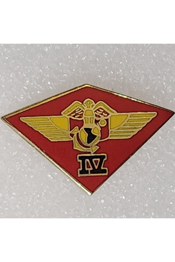 4th Marine Aircraft Wing Novelty Hat/Lapel/Brooch Pin, Enamel Metal, Rubber Back