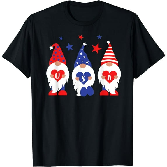 4th Of July 2021 Independence Day Red White And Blue Gnomes T-Shirt