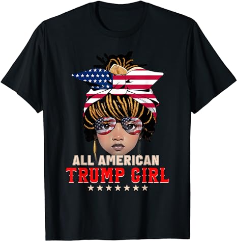 4th Of July All American Afro Trump Girl T-Shirt - Walmart.com