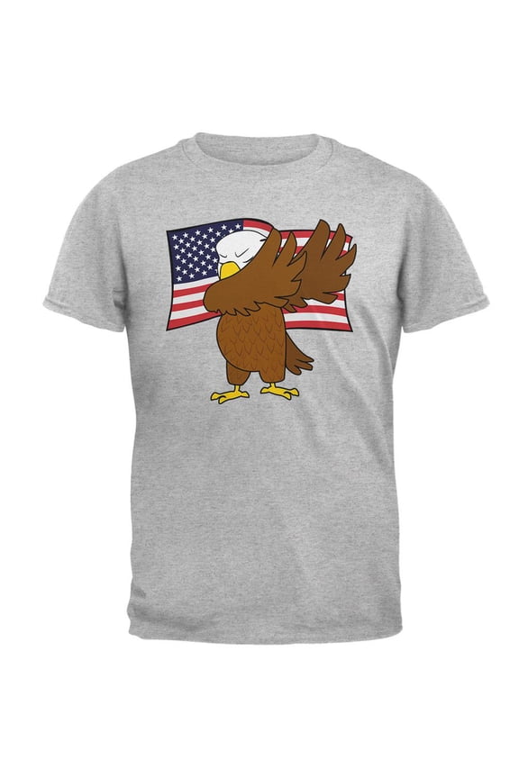 4th Of July America Dabbing Bald Eagle Mens T Shirt Heather SM