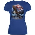 thumbnail image 1 of 4th Of July American Flag Bald Eagle Juniors Soft T Shirt, 1 of 1