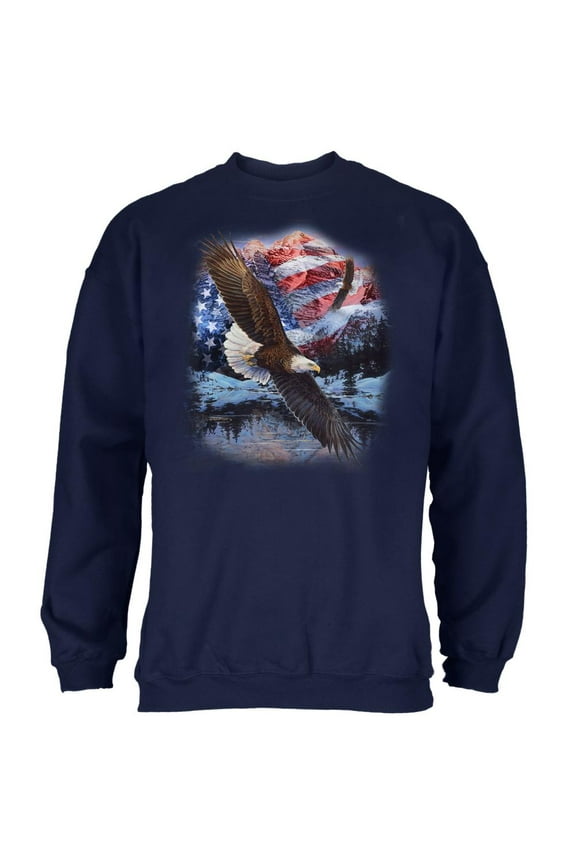 4th Of July American Flag Bald Eagle Mens Sweatshirt