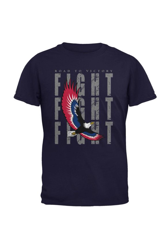 4th Of July American Road To Victory Eagle Fight Mens T Shirt Navy SM