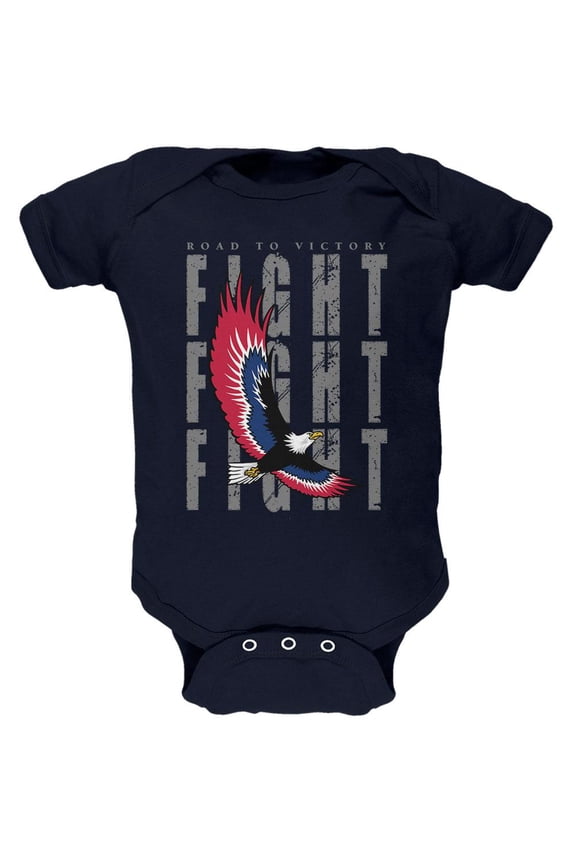 4th Of July American Road To Victory Eagle Fight Soft Baby One Piece Navy 18-24 M