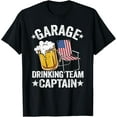 thumbnail image 1 of 4th Of July Beer American Flag Garage Drinking Team Captain T-Shirt, 1 of 4