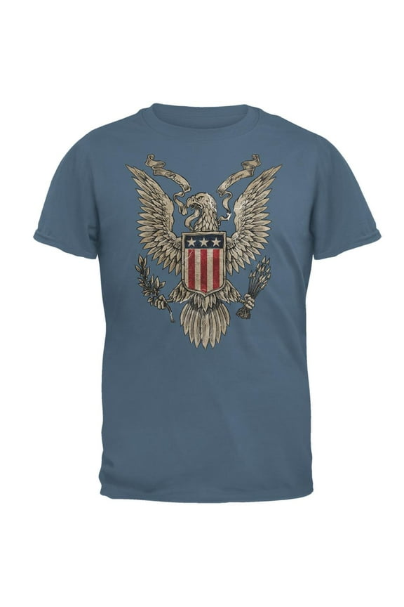4th Of July Born Free American Eagle Mens T Shirt Indigo Blue LG