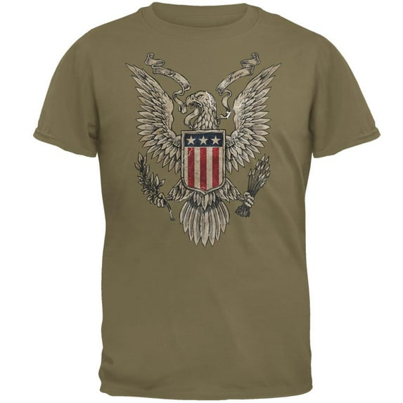 4th Of July Born Free American Eagle Mens T Shirt Prairie Dust X-LG